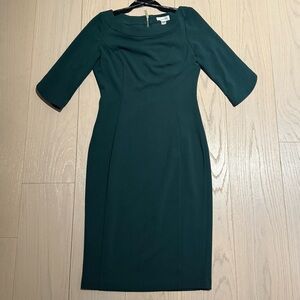 Calvin Klein Dark Green Long Sleeve Dress